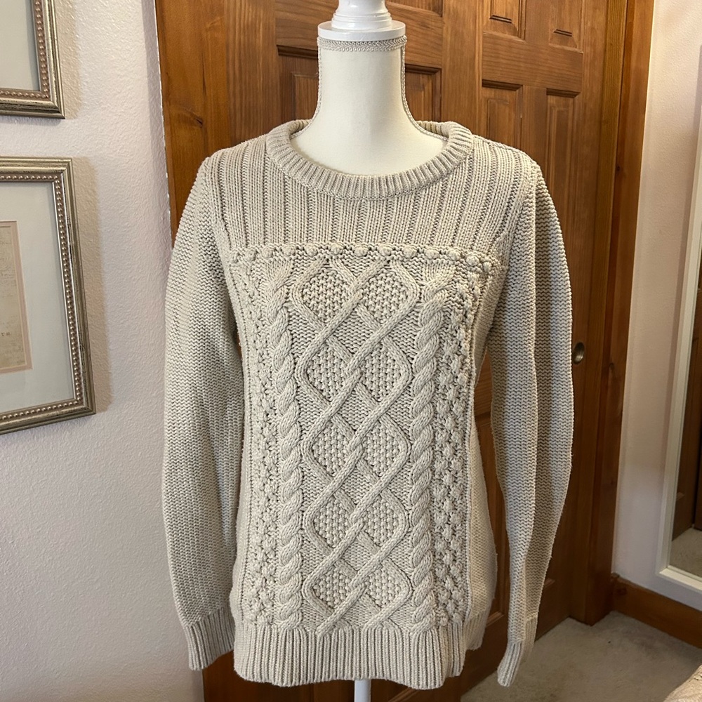 Classic Cream Cable Knit Sweater